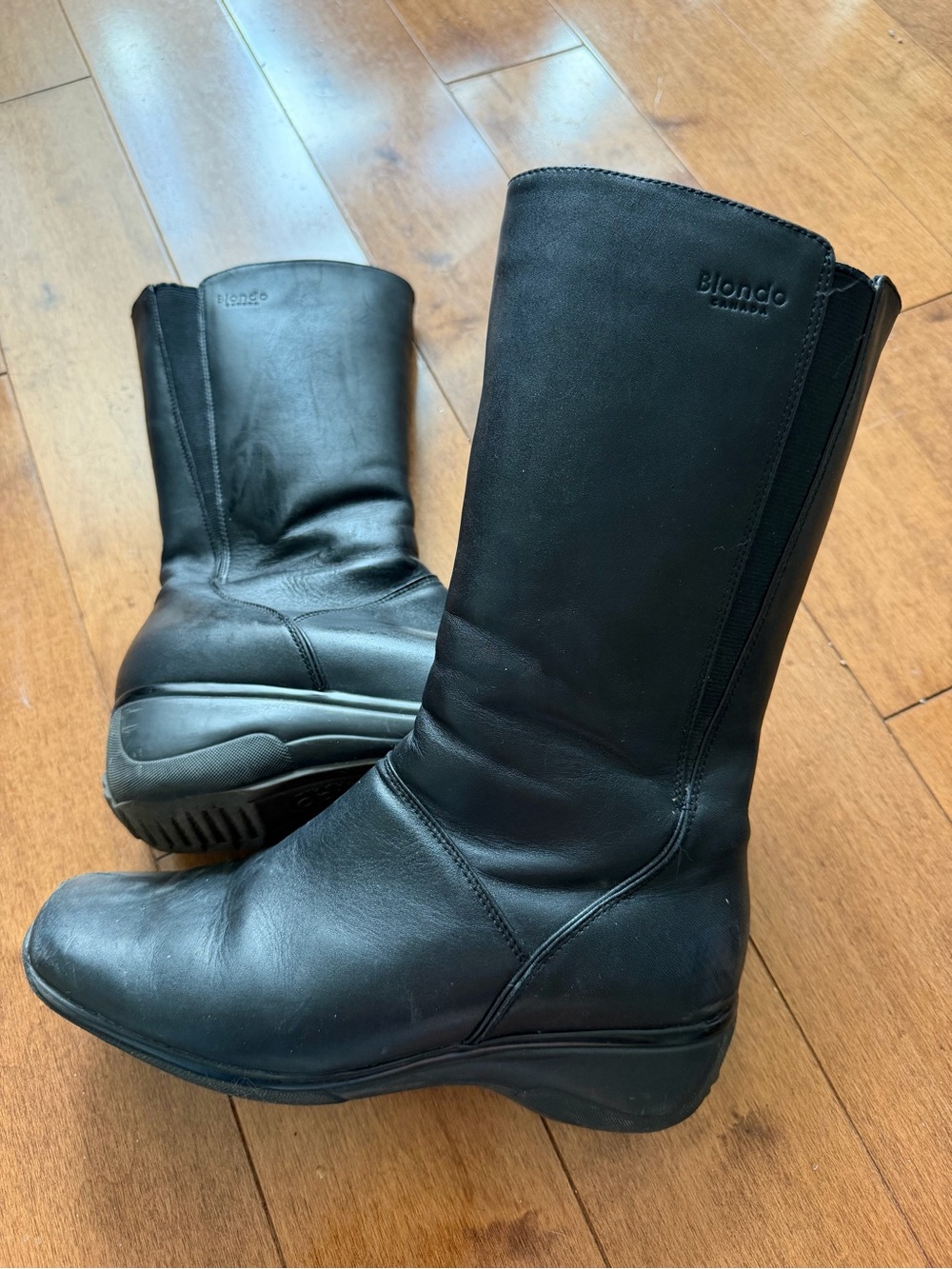 Blondo Black Leather Mid-Calf Boot -7 Women